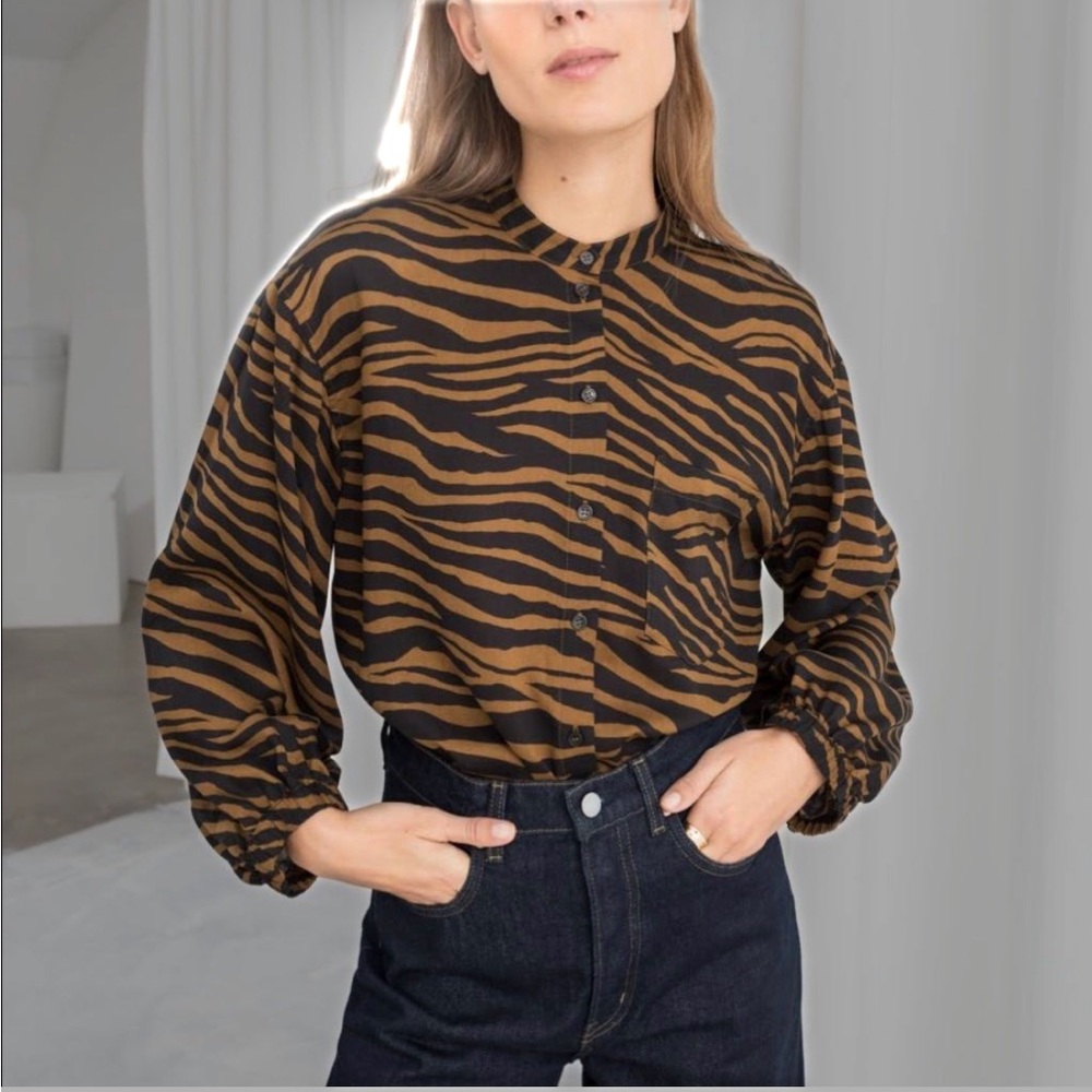 & OTHER STORIES Tiger Print Button-Down Blouse 4